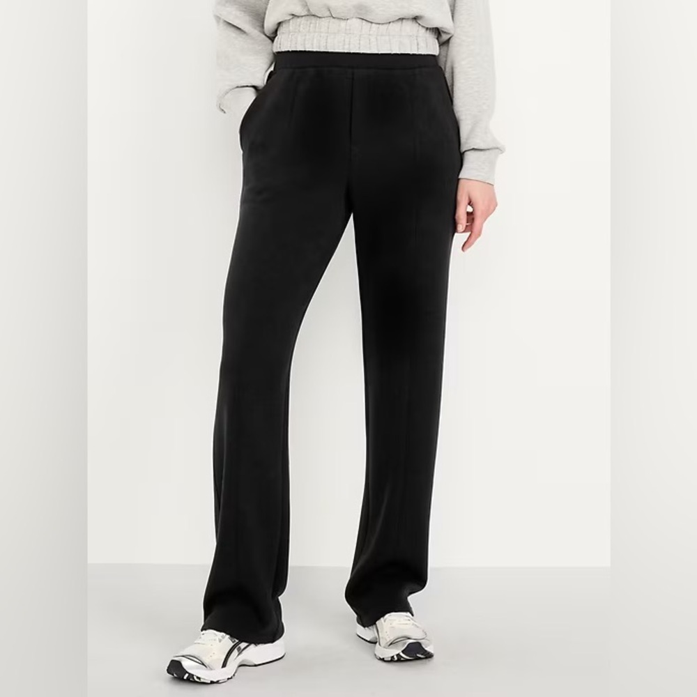 NWT! Old Navy Women’s Black High-Waisted Bounce Fleece Trouser Sweatpants 784453